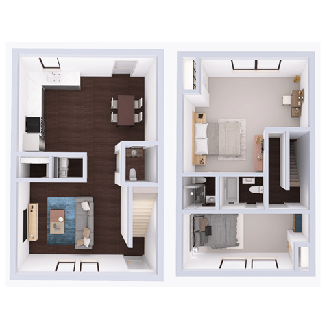 a floor plan of a two bedroom apartment with a bathroom and a balcony